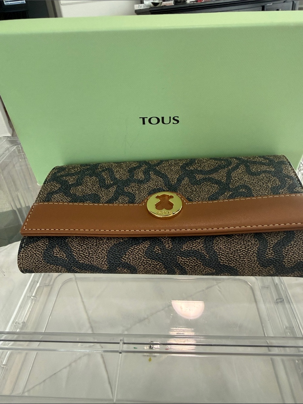 TOUS Brown and Tan Signature Continental Wallet - Picture 1 of 3